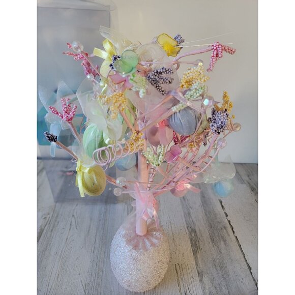 Vintage jubilee Easter tree table top spring decor unique beaded - Picture 7 of 9